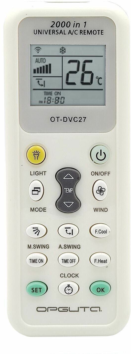 Пульт для кондиционера / пульт для сплит системы различных марок и брендов универсальный 2000 кодов - Орбита OT-DVC27