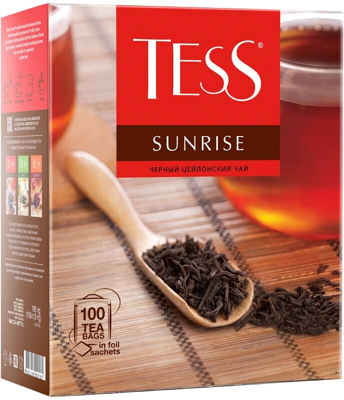 Чай Тесс Sunrise black tea , 100 пак*1,8 гр - фотография № 7