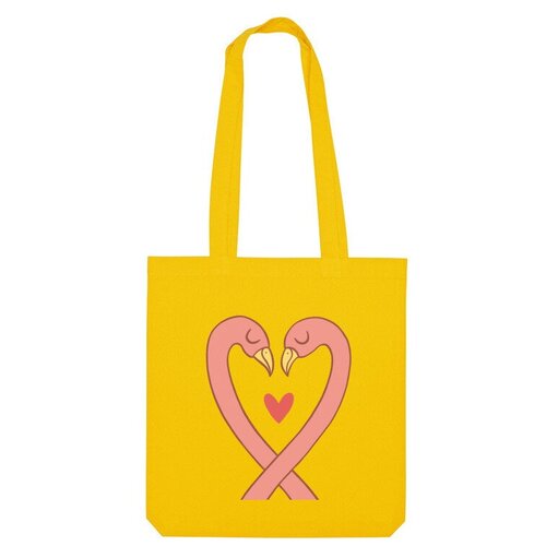 Сумка шоппер Us Basic, желтый мужская футболка влюблённые фламинго сердце любовь s синий