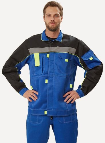 Изображение товара Костюм рабочий "Рольф", цвет: василёк/черный/лимон, р.56-58, рост 170-176