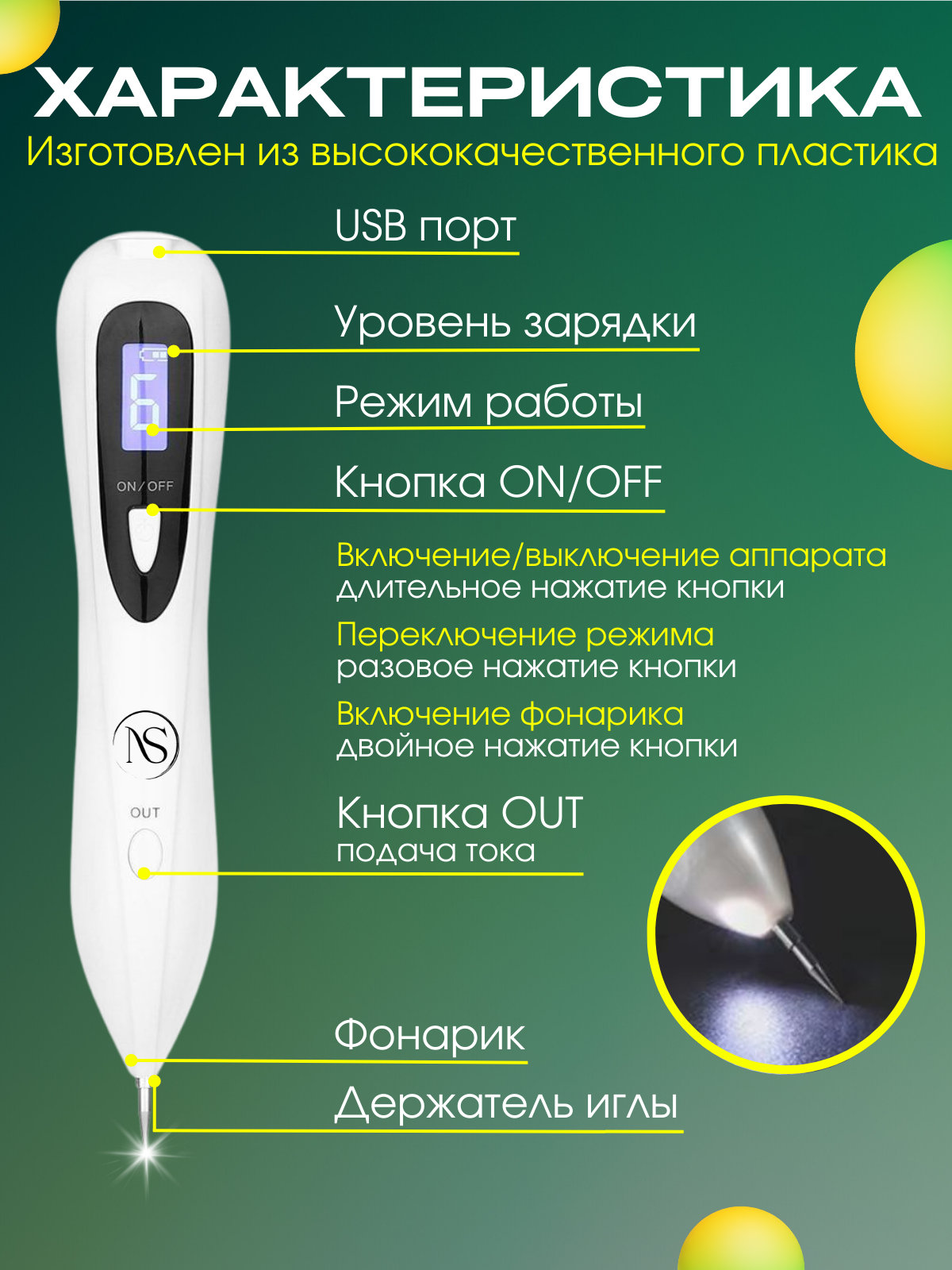 Косметологический аппарат NIKOS — плазменный коагулятор, лазер для удаления родинок, пигментации, веснушек, папиллом, бородавок, тату белый. - фотография № 5