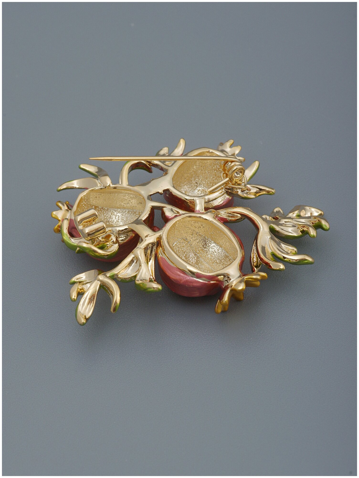 Брошь ЖемАрт, эмаль, зеленый/розовый — фото 1