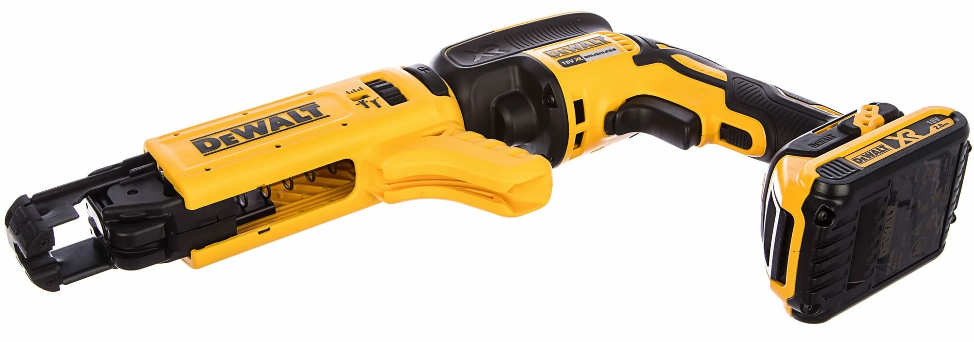 Шуруповерт аккумуляторный бесщёточный ленточный DeWalt DCF620D2K (с автоматической подачей саморезов) - фото №8