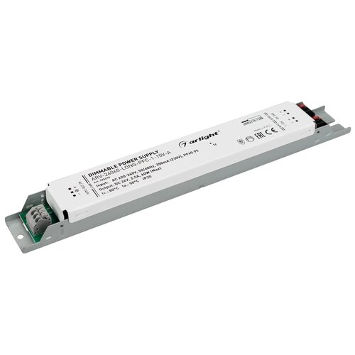 фото Блок питания arv-24060-long-pfc-1-10v-a (24v, 2.5a, 60w) (arlight, ip20 металл, 5 лет)