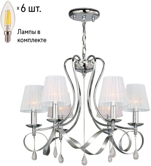Подвесная люстра с лампочками Favourite Amabilis 2597-6P+Lamps E14 Свеча