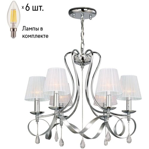 Подвесная люстра с лампочками Favourite Amabilis 2597-6P+Lamps E14 Свеча