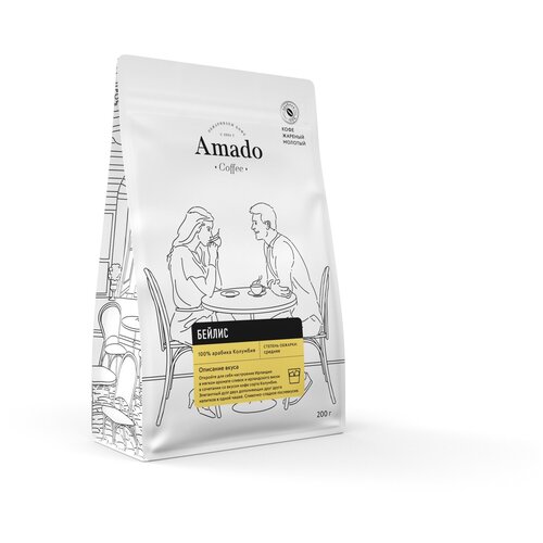 Кофе молотый Amado Бейлис, 200 г, вакуумная упаковка