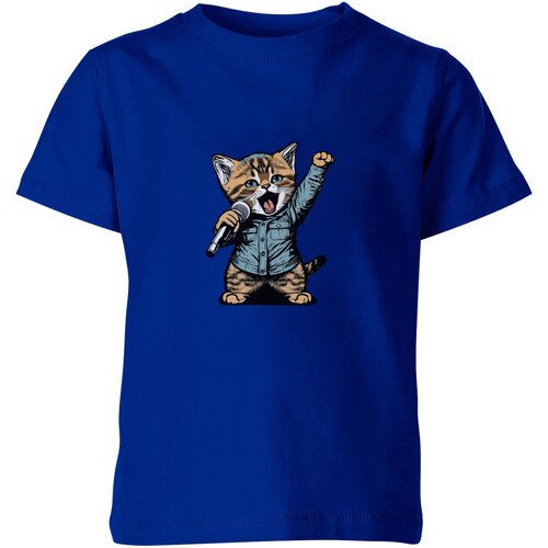 Футболка Us Basic, размер 4, синий мужская футболка кот вокалист s темно синий