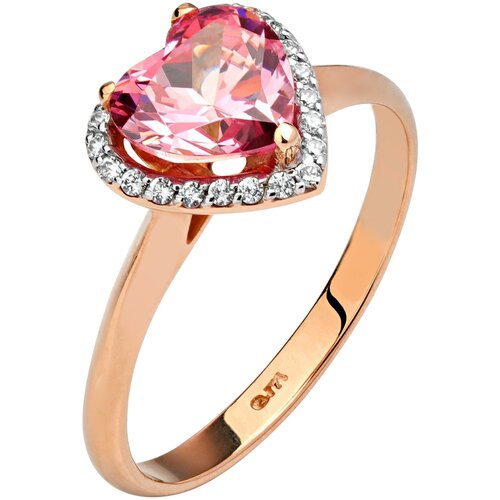 фото Эстет кольцо с фианитом и кристаллами swarovski из красного золота 01к2111260-1, размер 17