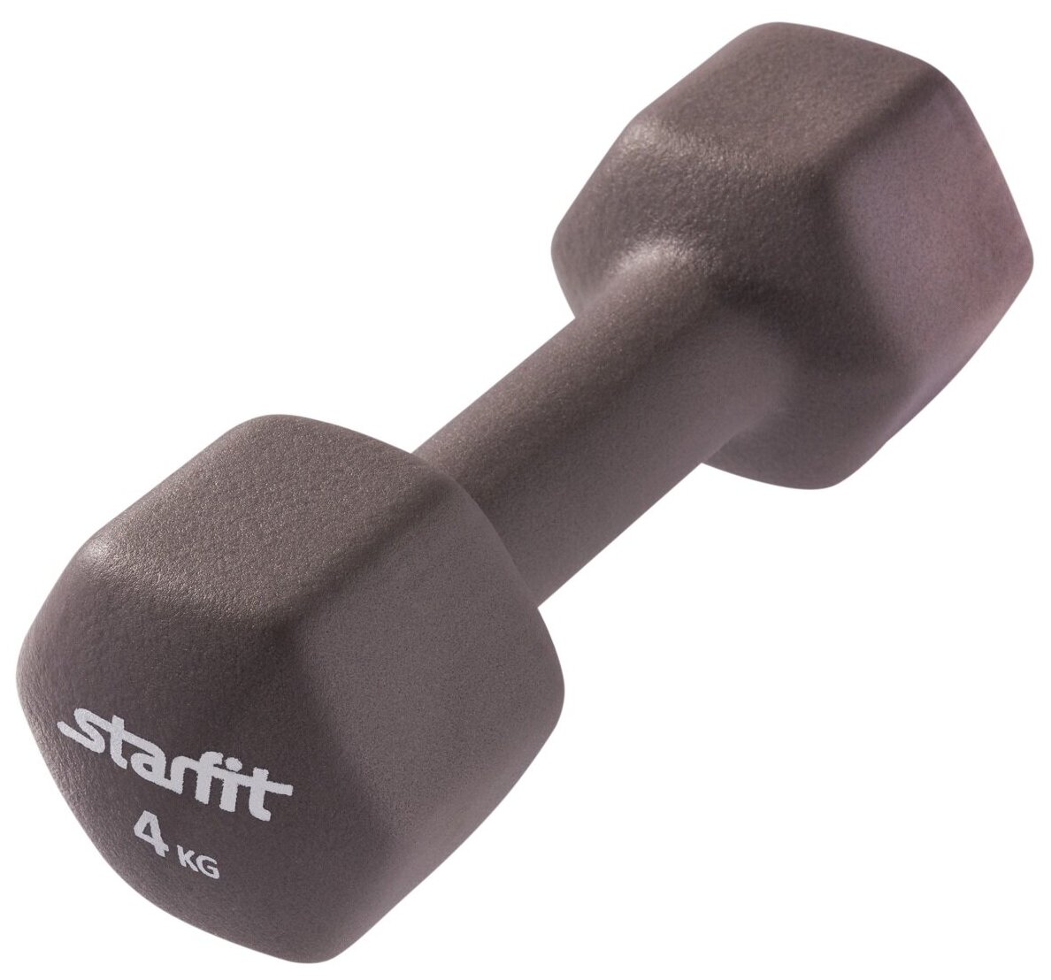 Гантель неопреновая STARFIT DB-201 4 кг, холодный серый (1 шт.) 1/4;