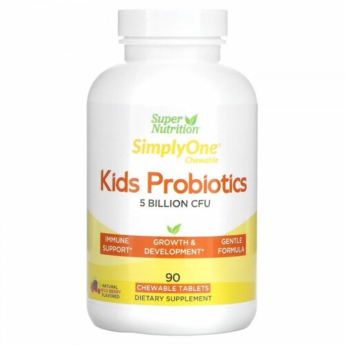 Super Nutrition, Kid’s Probiotics, Wild Berry Flavor, 5 Billion CFU, 90 Chewable Tablets