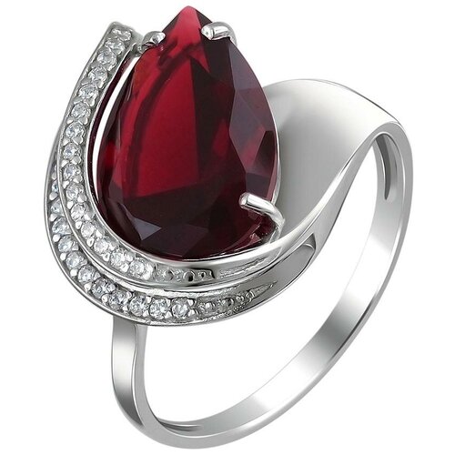 фото Эстет кольцо с гранатом и фианитами из серебра 48к2553485, размер 17.5