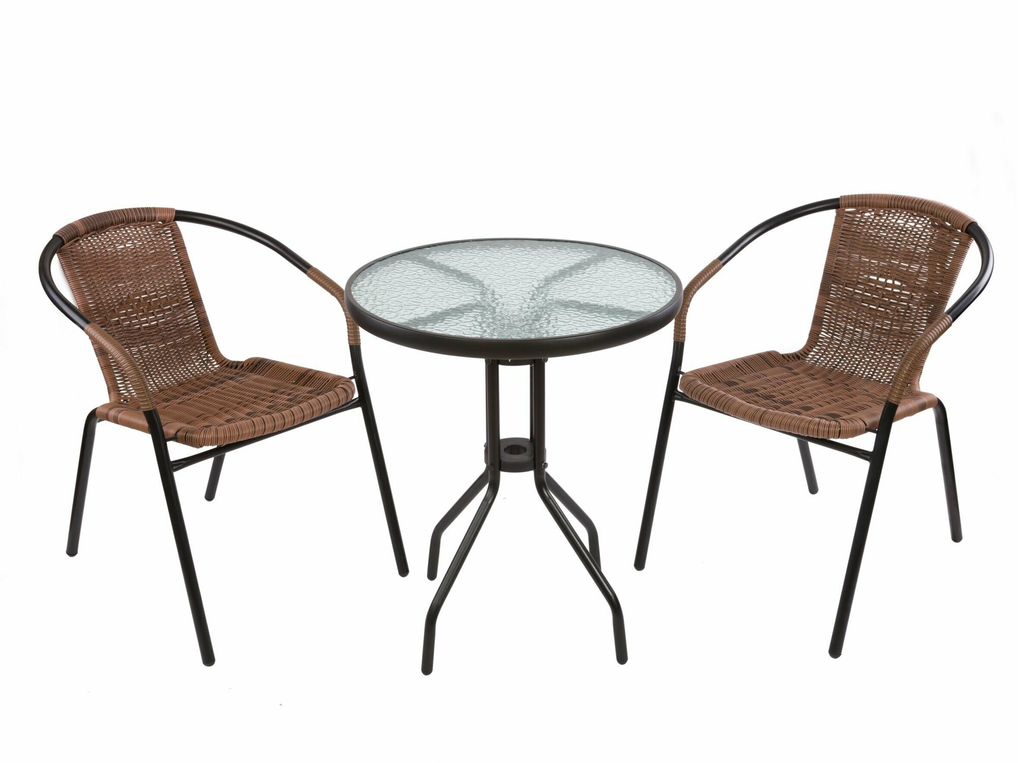 Набор садовой мебели BISTRO, Садовая мебель для дачи, Комплект садовой мебели из искусственного ротанга (стол круглый и 2 кресла) - фотография № 2