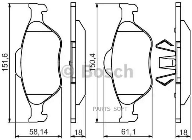 BOSCH 0986495220 0 986 495 220_колодки дисковые п!\ Ford Fiesta 1.3-1.6/1.4TDCi/1.8Di 00