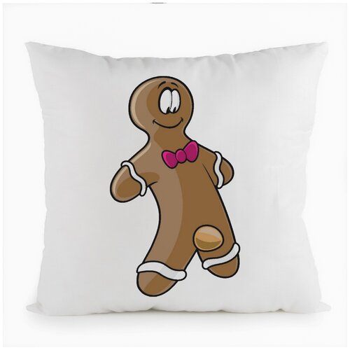 фото Подушка белая coolpodarok пряник мальчик (есть пара),белая