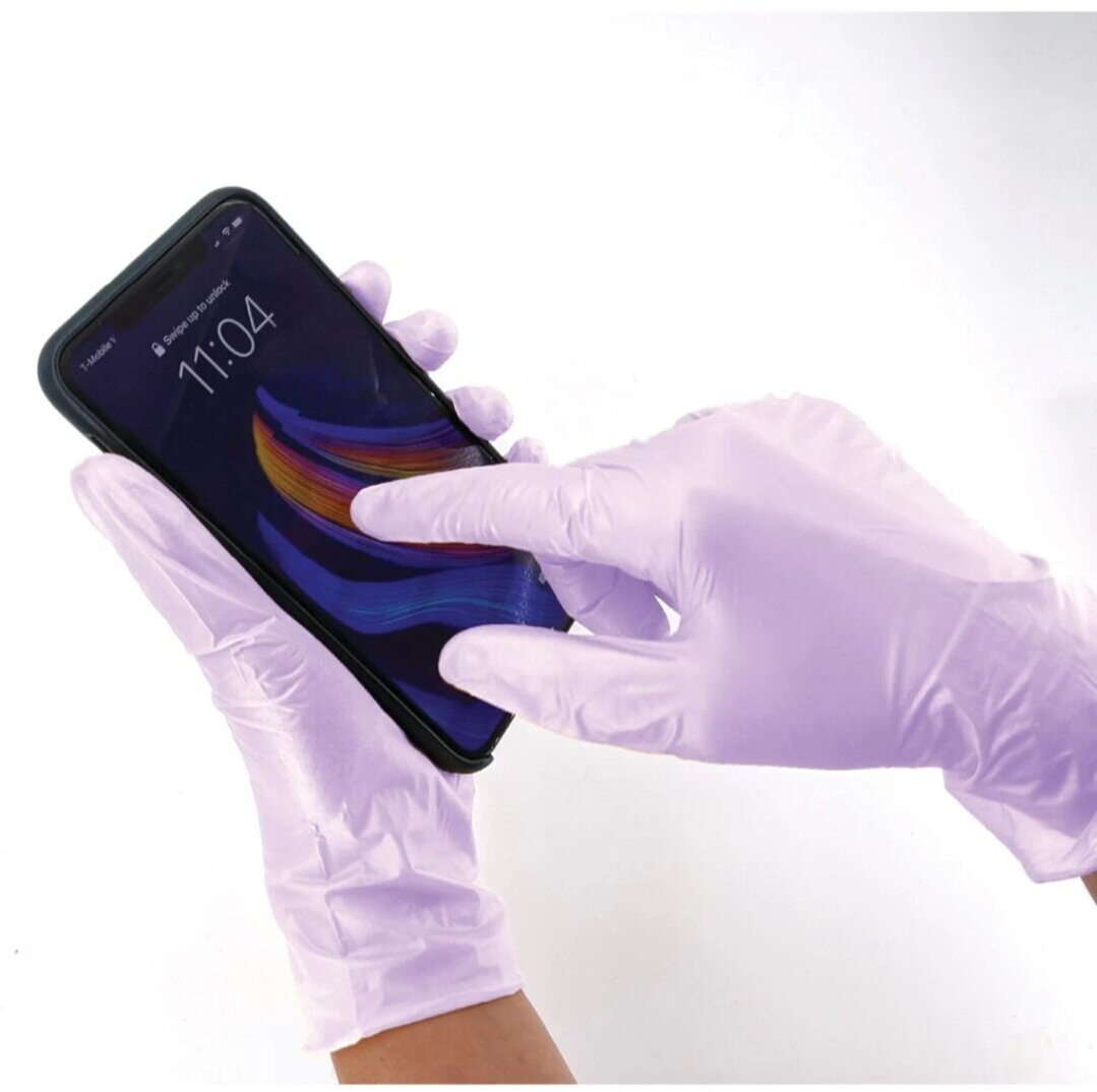 Перчатки нитриловые Safe&Care, цвет: жемчужная лаванда, размер XL, 100 шт. (50 пар)