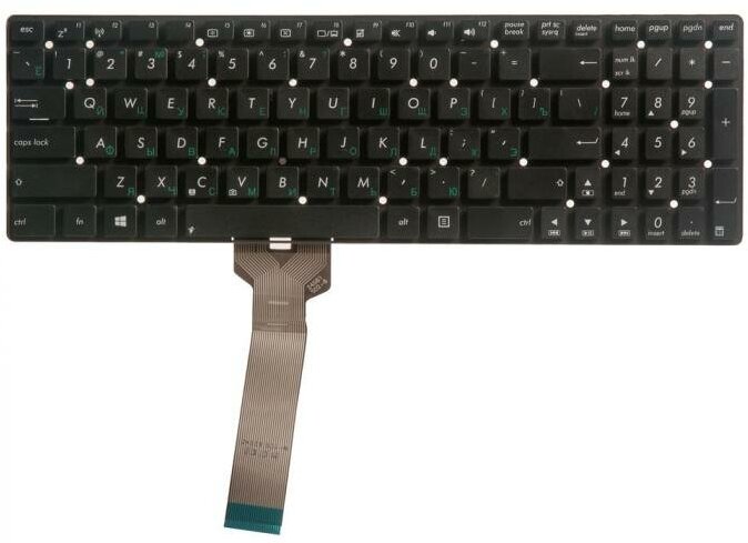 Клавиатура для ноутбука ASUS K55 K55V без рамки черная OKNBO-6121RUм Гор. Enter