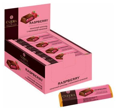 Ozera, шоколадный батончик Raspberry, 50 г (упаковка 20шт.)