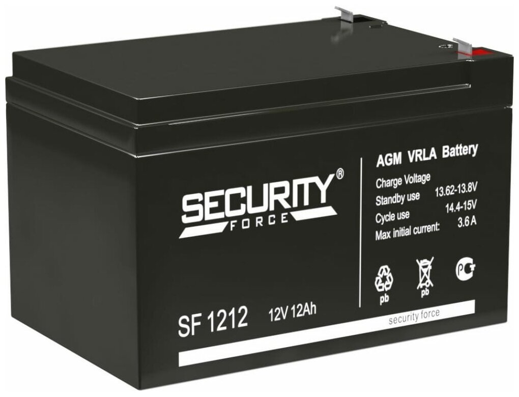 Аккумулятор Security Force 12 В, 12 Ач SF 1212 герметичный свинцово-кислотный