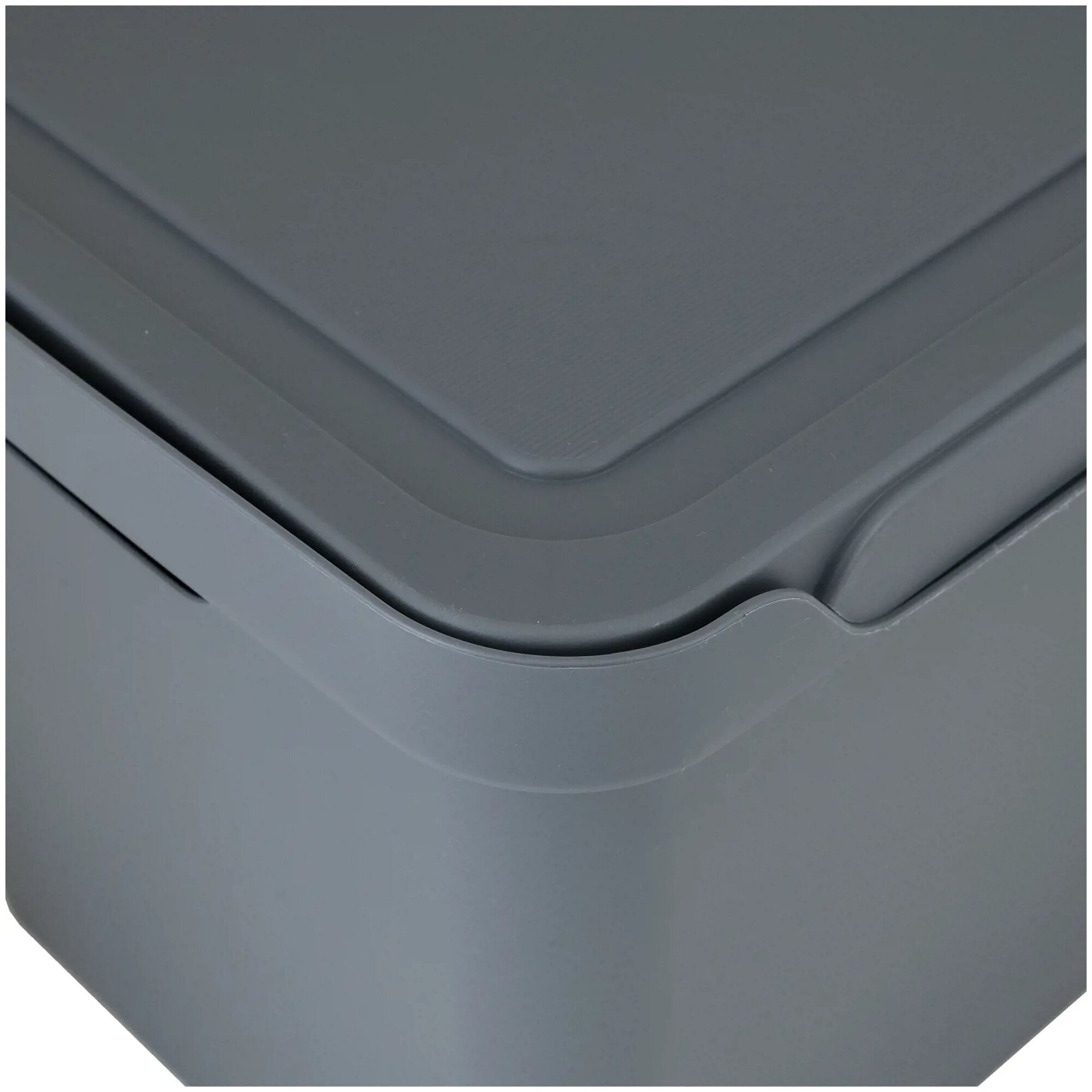 Ящик LUXE 18 л пластик с крышкой цвет серый - фотография № 4