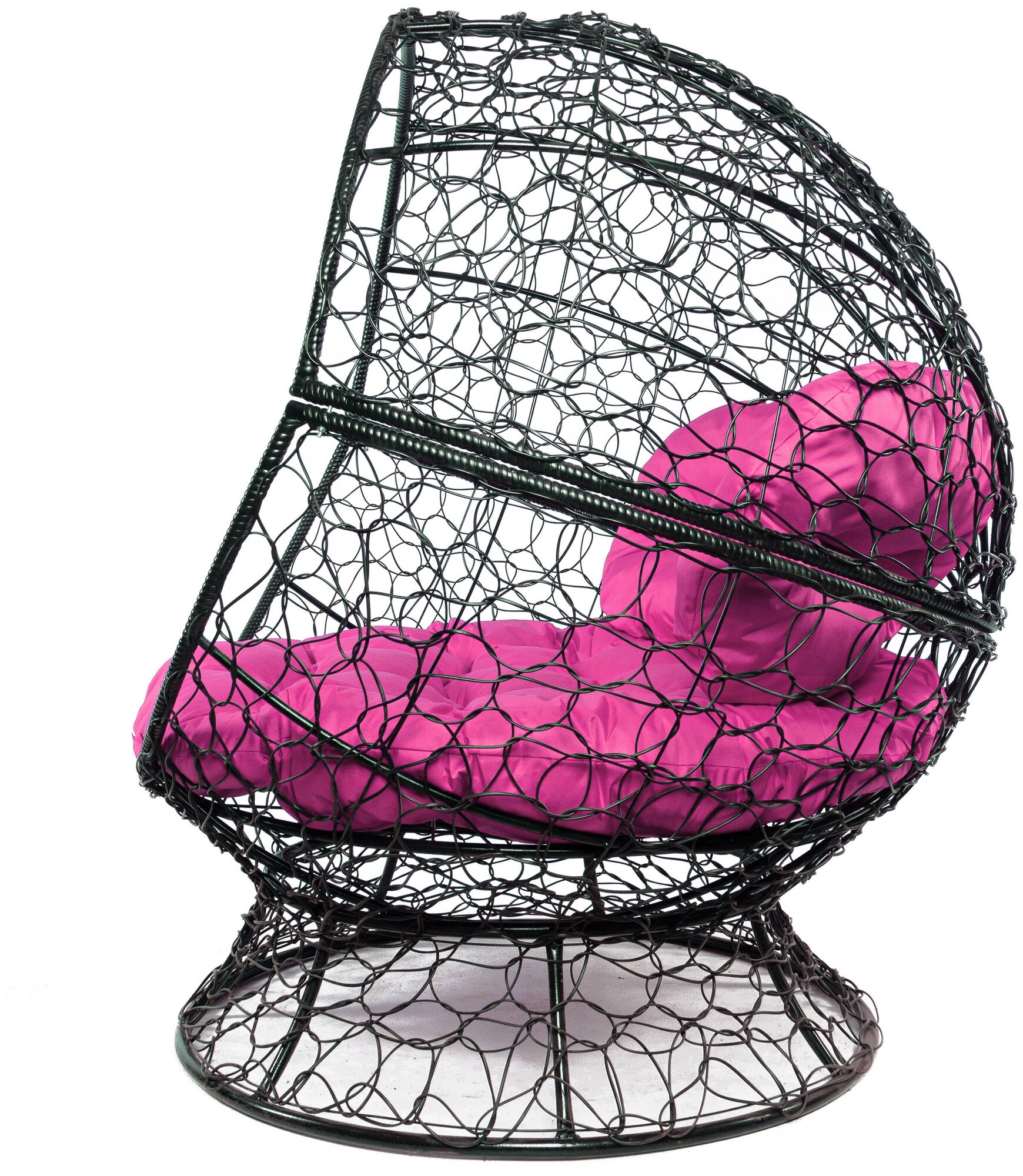 Кресло чёрное M-Group Апельсин ротанг, 11520408 розовая подушка - фотография № 5
