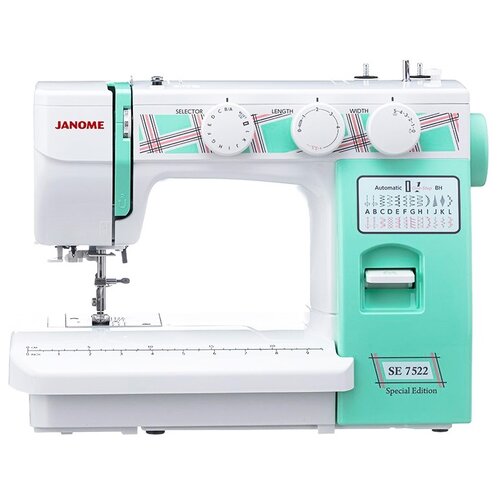 Швейная машина Janome SE 7522, белый/бирюзовый швейная машина janome se 7522 белый бирюзовый