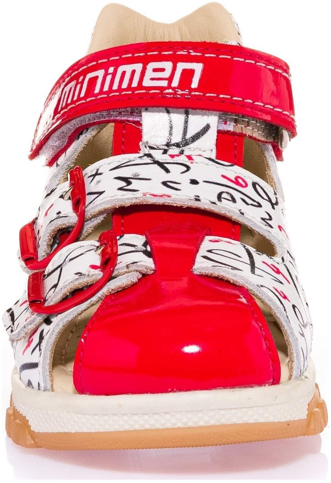 Сандалии MINIMEN, размер 25, красный-белый-принт — фото 1