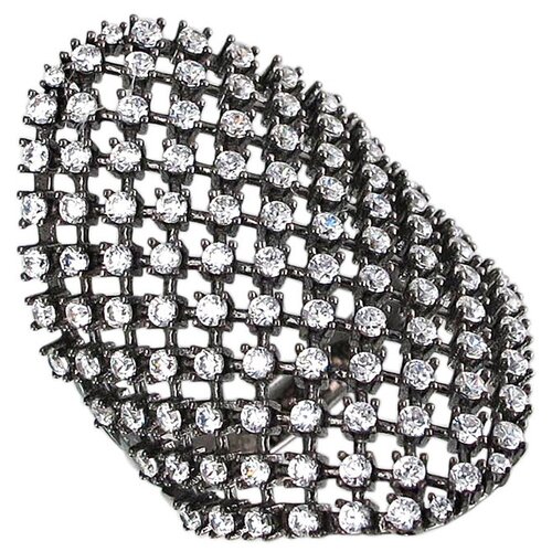 фото Эстет кольцо с фианитами из чернёного серебра 01к159213ч, размер 16.5