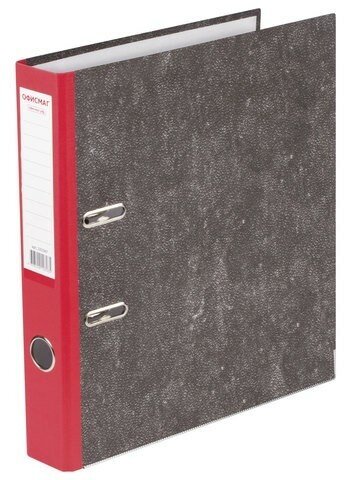 Папка-регистратор офисмаг, фактура стандарт, с мраморным покрытием, 50 мм, красный корешок, 225587
