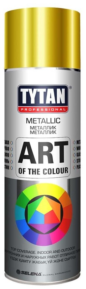 Аэрозольная краска металлик Tytan Professional Art of the color, глянцевая, 400 мл, золото