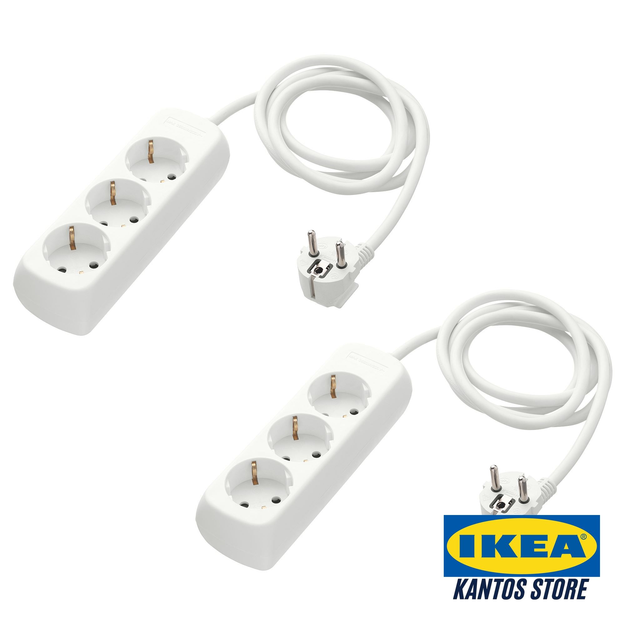 IKEA - KOPPLA Удлинительный кабель, белый, 2 штуки, 3-контактный