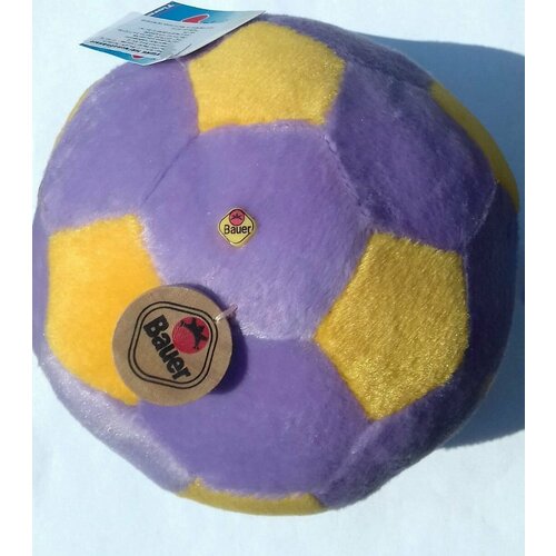 фото Игрушка мягкая, футбольный мяч, мягконабивная желто-сиреневая диаметр 15см германия bauer