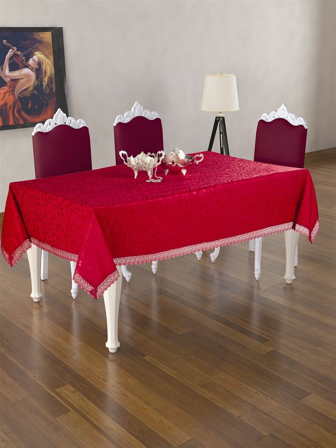 DO&CO Скатерть Lucille цвет: бордовый (160х220 см)