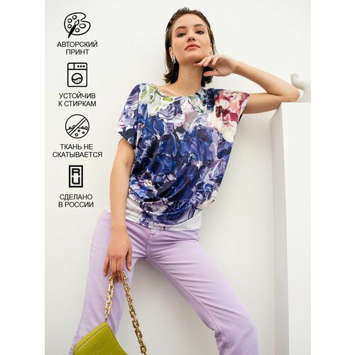 Футболка SAHAR, размер 50/52, розовый, зеленый, фиолетовый