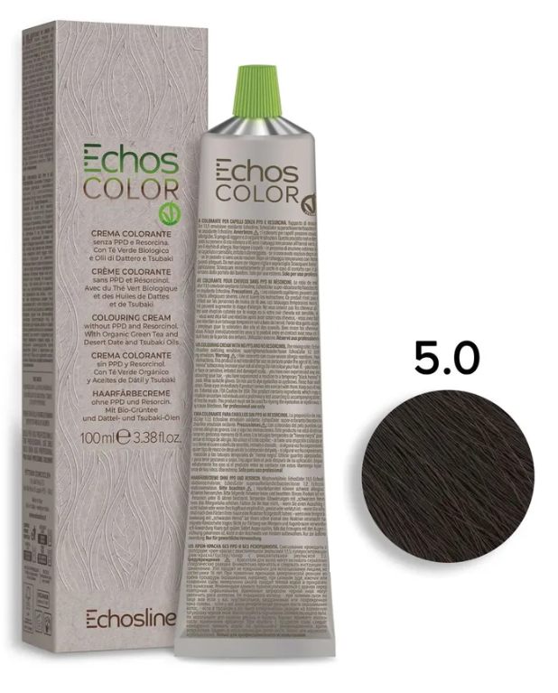 LINE, ECHOS COLOR, Крем-краска №5.0 NEW - светло-каштановый, 100 мл