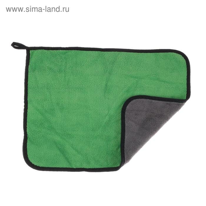 Микрофибра для автомобиля CARTAGE, микрофибра, 350 г/м², 30×40 cм, зелено-серая
