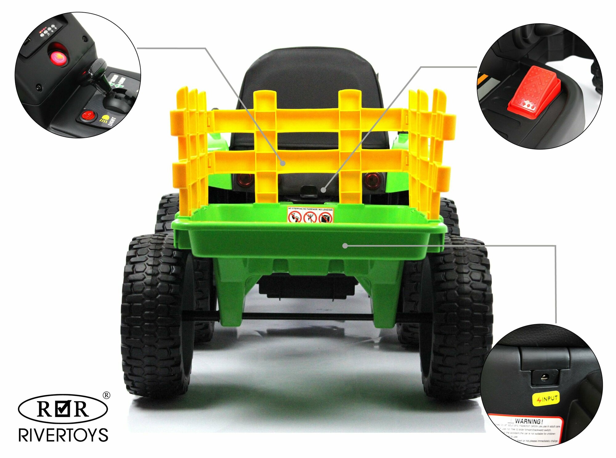 RiverToys Детский электромобиль H444HH зеленый