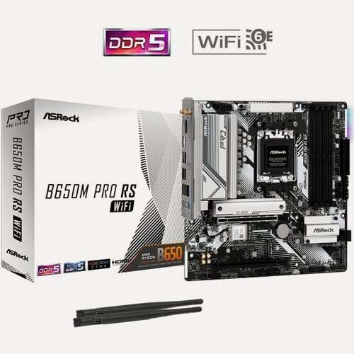 Изображение товара Материнская плата Asrock B650M PRO RS WIFI (AM5, mATX)