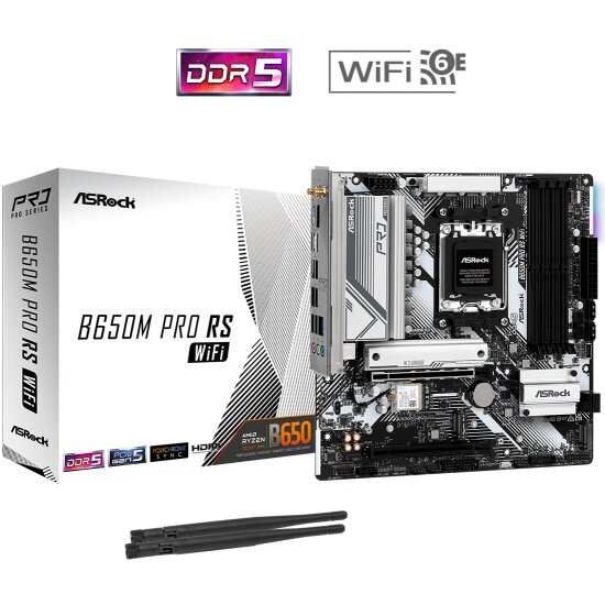 Материнская плата Asrock B650M PRO RS WIFI (AM5, mATX)