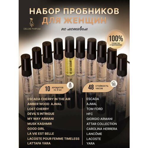 Подарочный набор миниатюр DELUXE PARFUM Духи женские по мотивам известных брендов 10 пробников по 3 мл 835₽