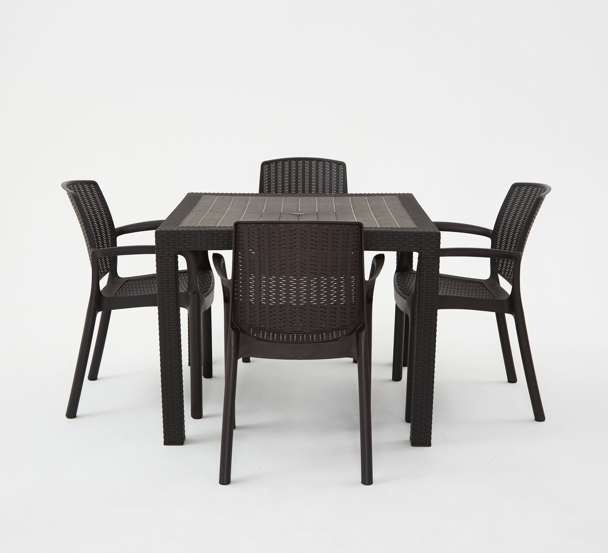 Садовая мебель. Набор RODOS стол обеденный квадратный 95х95 4 стула цвет венге.