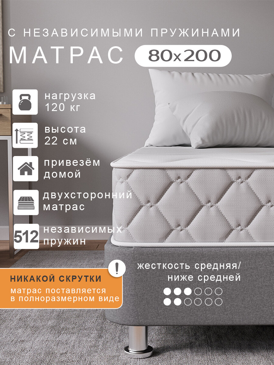 Матрас SOVA Memo S/M пружинный (пластом) 80х200 см