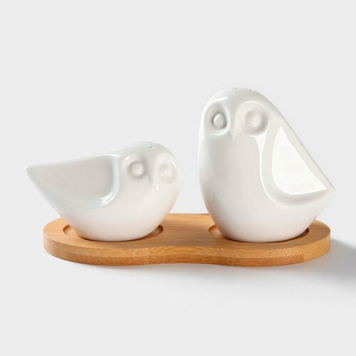 Подарки Набор для специй Совушки на подставке солонка и перечница 1062₽