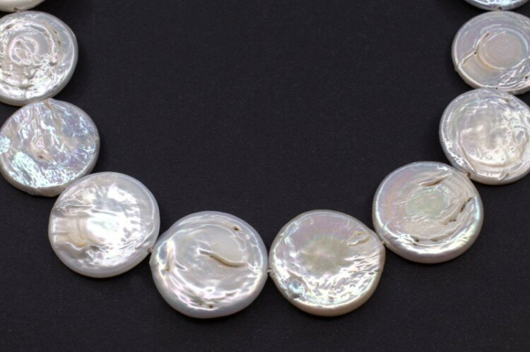 Жемчуг натуральный 20-21х4-9мм отверстие 07мм цвет серый 526-053 1 нить (около 19см около 9 бусин)