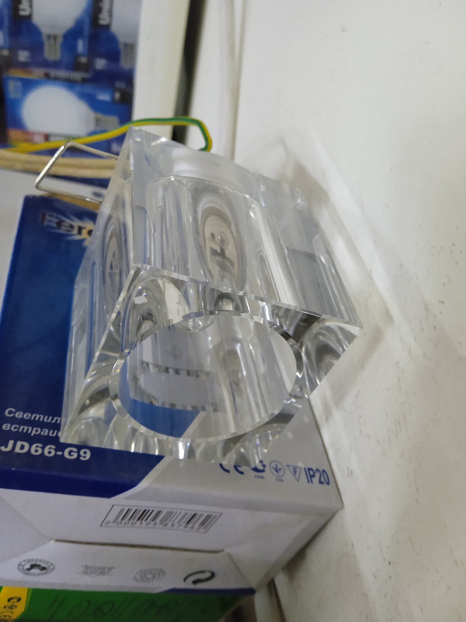 Светильник потолочный FERON JD66 JCD G9 с прозрачным стеклом хром с лампой 19980