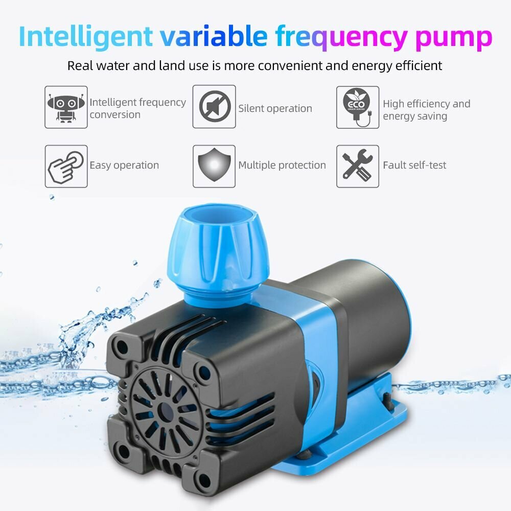 Погружной насос 4000 л/ч с технологией синусоидального инвертора бесшумный DC для прудов фонтанов и аквариумов