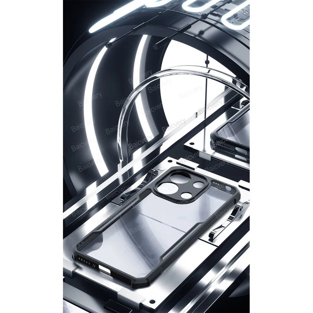 Мягкий силиконовый чехол для Tecno POVA 6 Neo / Pova 6 / Pova 6 Pro LI9, полная защита задней панели, противоударный чехол, Черный, Tecno Pova 6 — фото 1