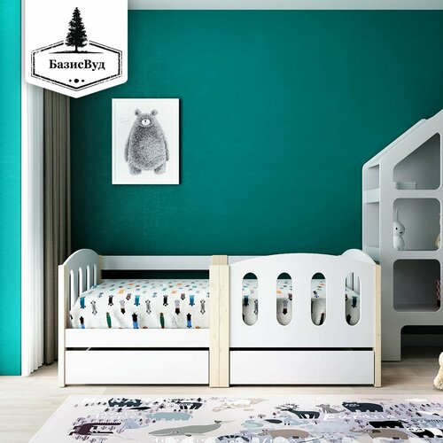 Кровать детская с бортиком 160х80, БазисВуд, 
