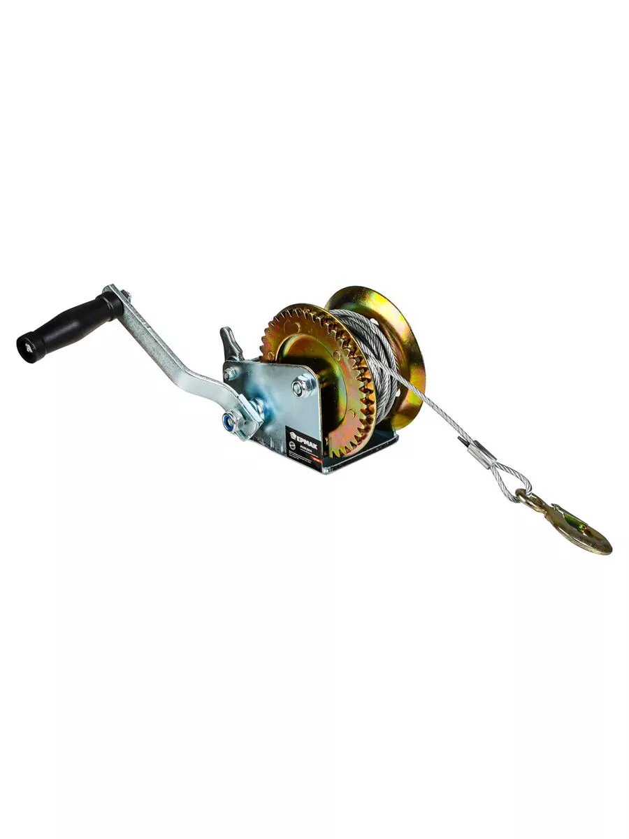 Лебедка ручная автомобильная барабанная 450 кг, длина троса 10 метров — фото 1