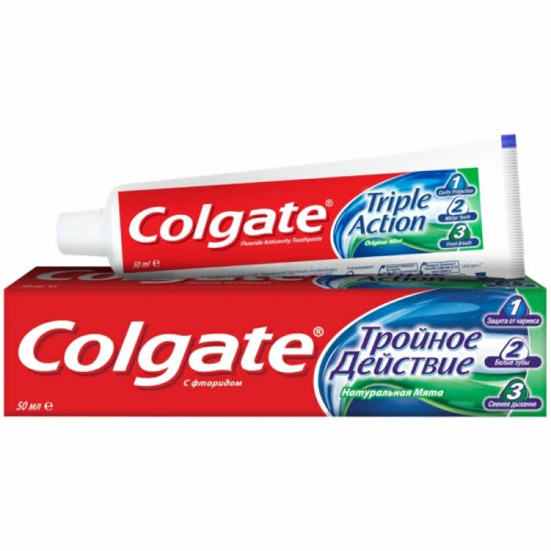 Зубная паста Colgate Тройное действие, Натуральная мята, 100 мл